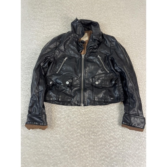 We The Free Vegan Leather Jacket Womens XS Bomber Moto Motorcycle Urban Moto - Picture 1 of 6
